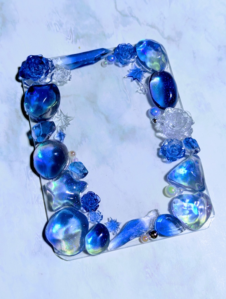 【B8サイズ】レジンデコ 硬質トレカケース ブルー