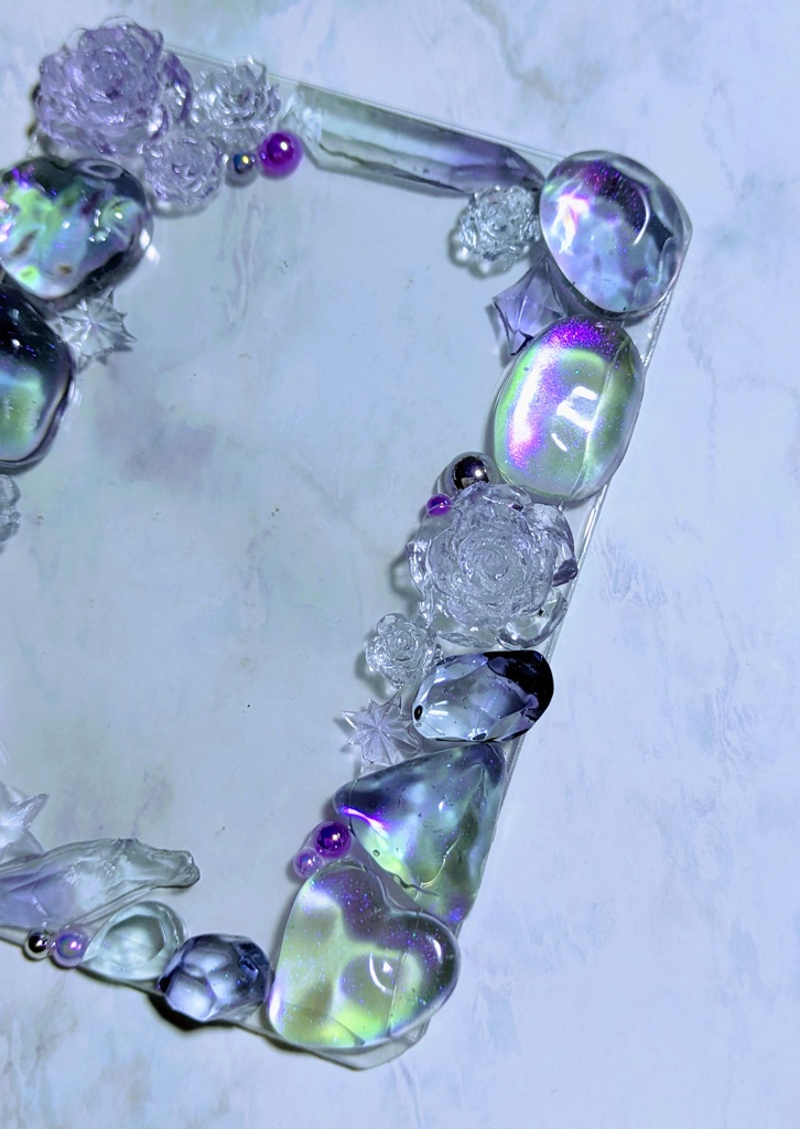 【B6サイズ】レジンデコ 硬質トレカケース 藤色