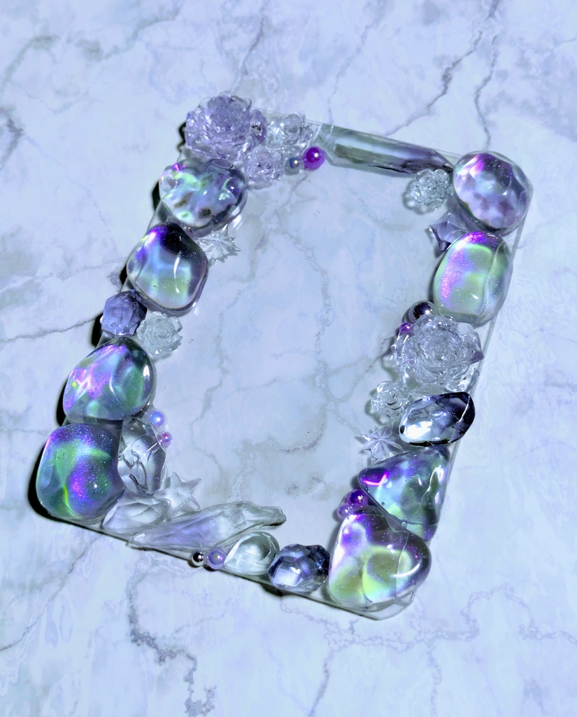 【B6サイズ】レジンデコ 硬質トレカケース 藤色