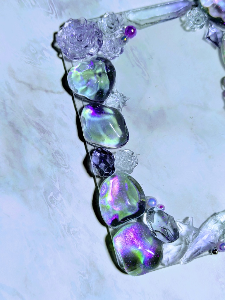 【B6サイズ】レジンデコ 硬質トレカケース 藤色