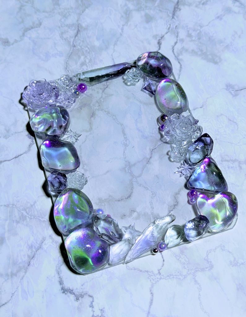 【B6サイズ】レジンデコ 硬質トレカケース 藤色