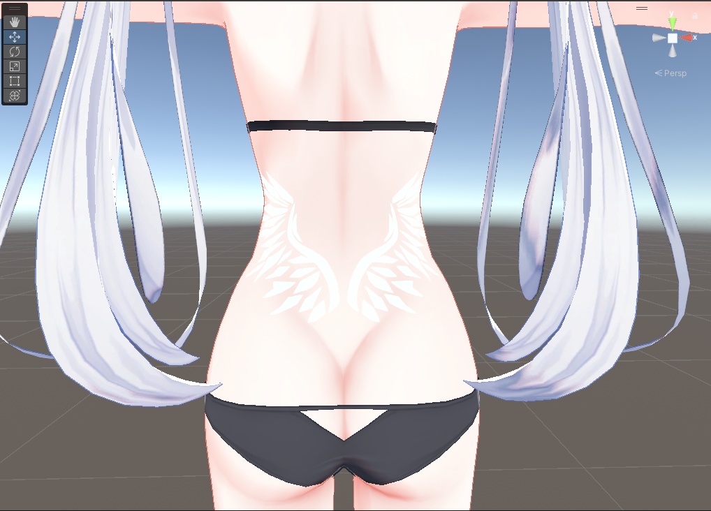 羽のタトゥー(tattoo) デカール素材付き!!片羽と両羽あるよ!!