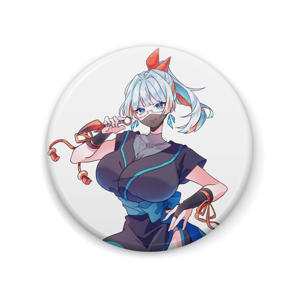 くのいちエビちゃその缶バッチ