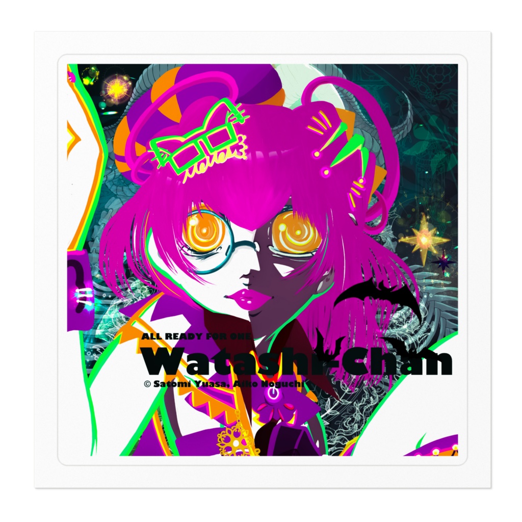 MeiMeiMeMes わたしちゃん Watashi-Chan ハロウィン限定絵柄ステッカー(スクエアA)