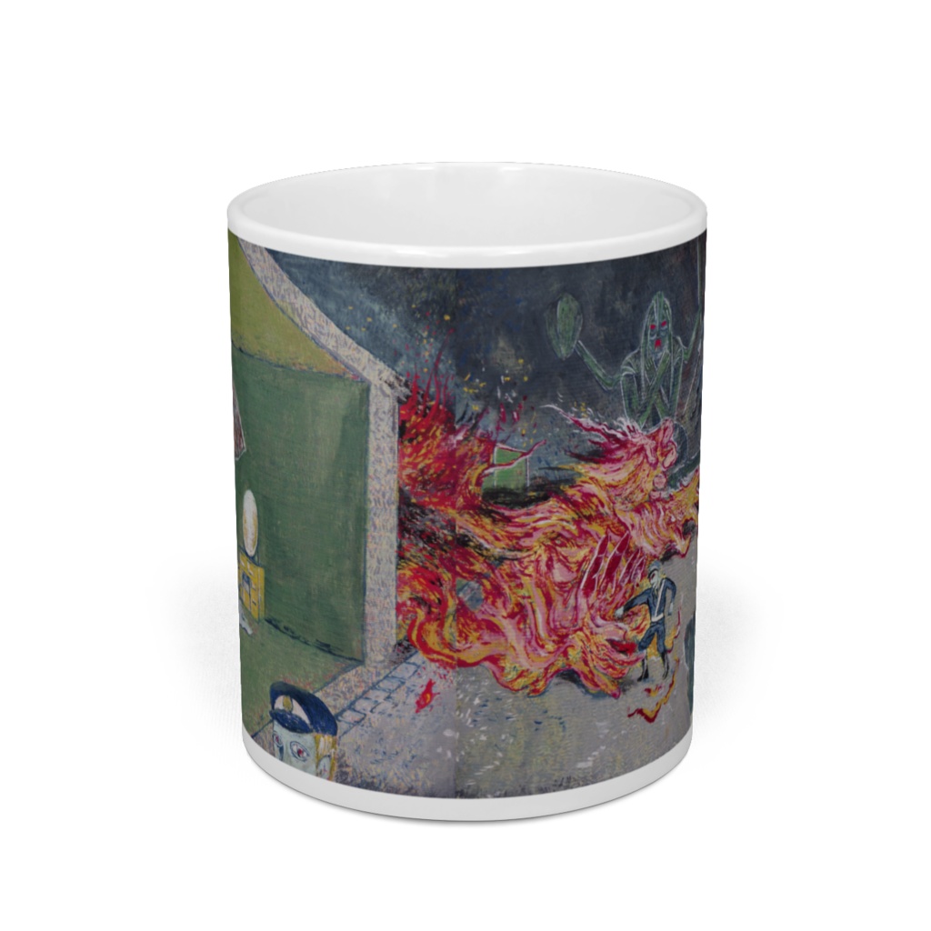 頭から飛び散った脳漿がヘドロの様に滴り落ちるマグカップ