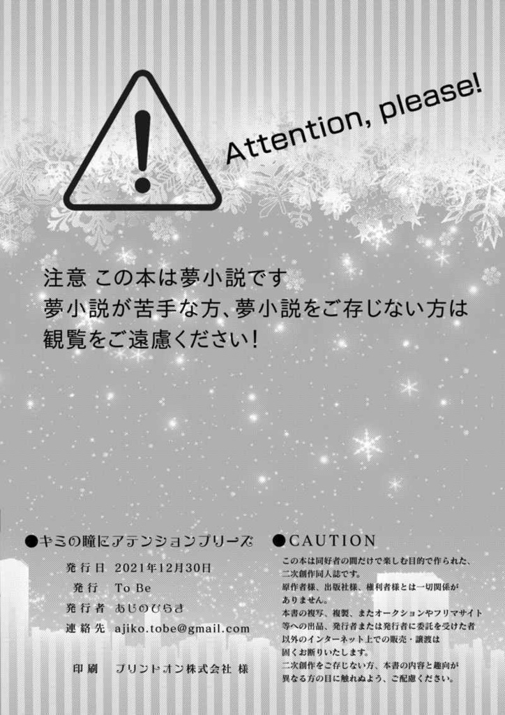 キミの瞳にアテンションプリーズ【自宅発送/あんしんBOOTHパック】