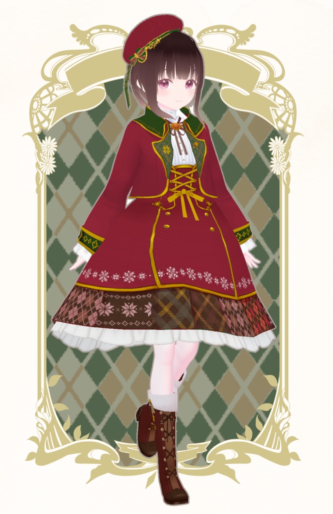 【vroid】(無料版あり)ホリデージャーニーワンピース【衣装テクスチャ】