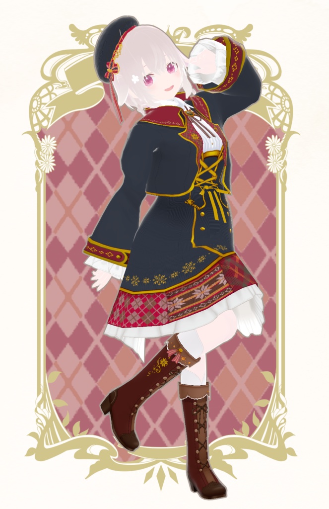 【vroid】(無料版あり)ホリデージャーニーワンピース【衣装テクスチャ】