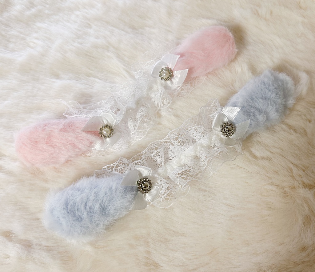 うさみみヘッドドレスあおピンク