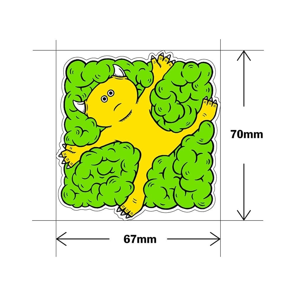 ステッカー もこもこキイロ 緑