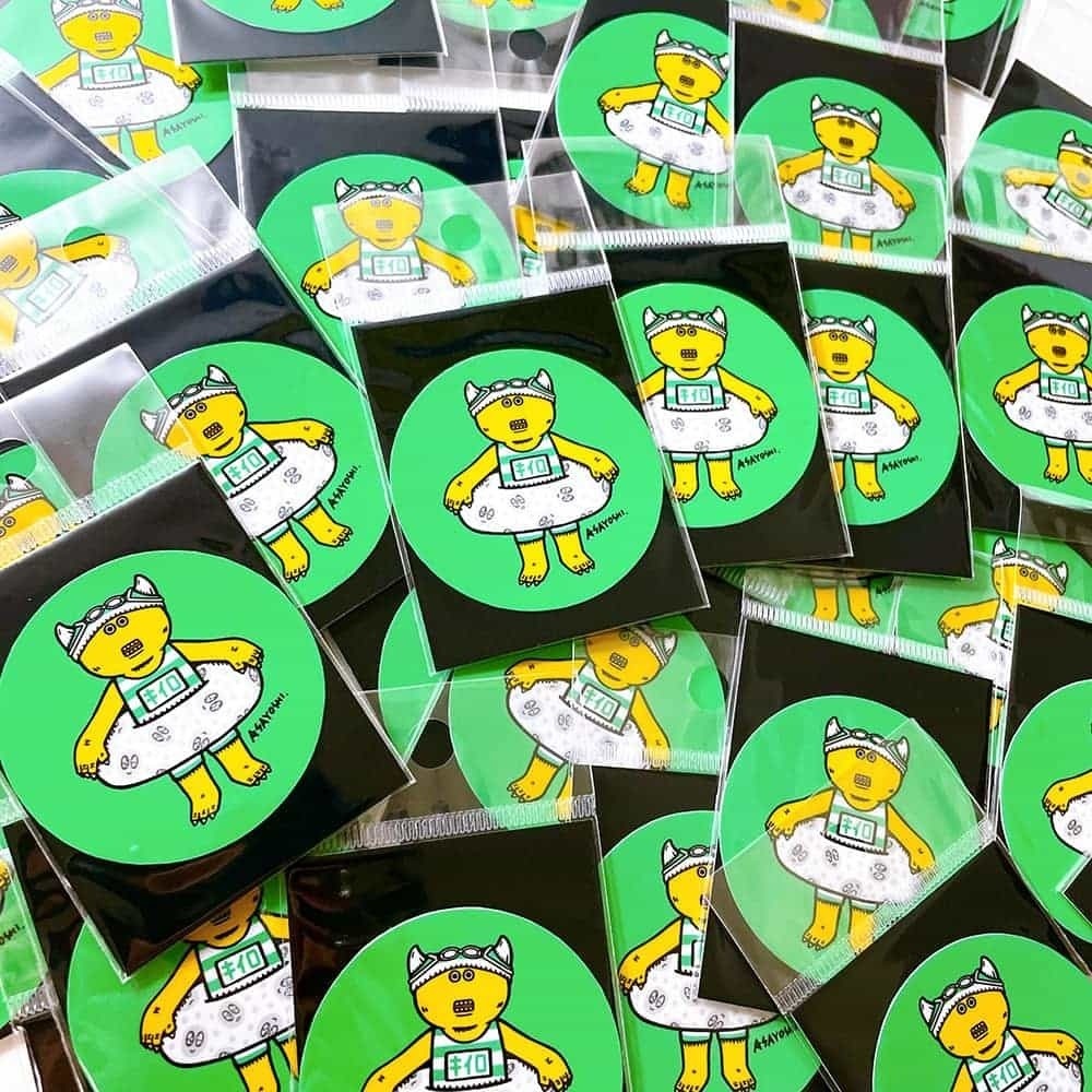 丸型ステッカー 海に行くぞ