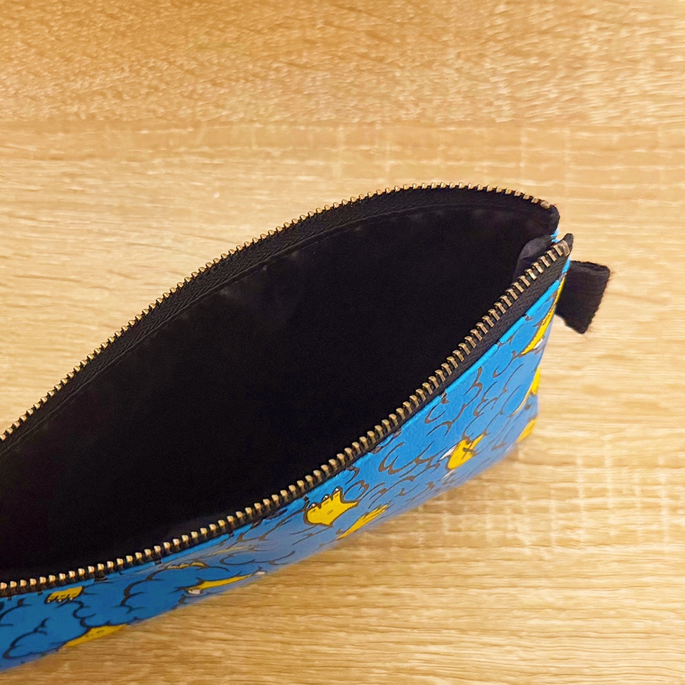 ペンケース もこもこ青