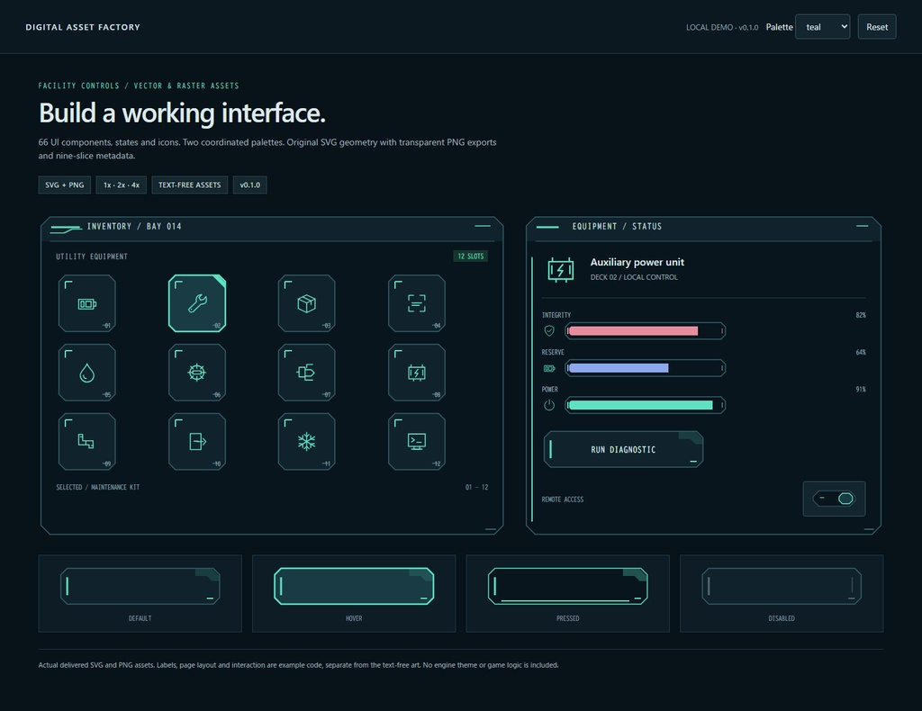 Facility Controls UI Pack｜施設・SF画面用UI素材 v0.1.0