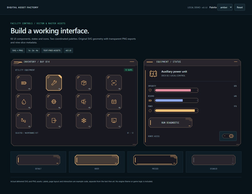 Facility Controls UI Pack|施設・SF画面用UI素材 v0.1.0