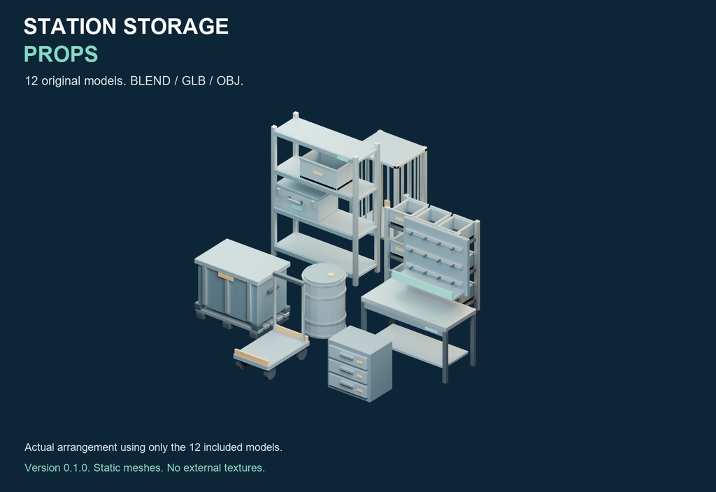 Station Storage Props|倉庫・収納小物3Dパック12種 v0.1.0
