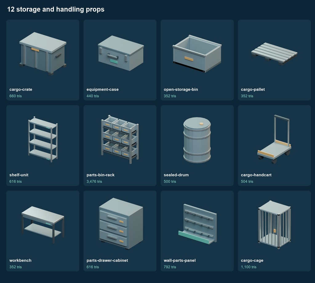 Station Storage Props|倉庫・収納小物3Dパック12種 v0.1.0