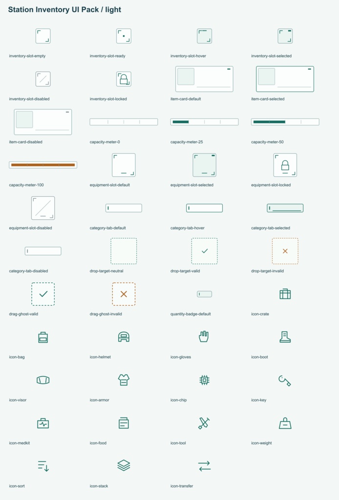 Station Inventory UI Pack v0.1.0|インベントリUI素材