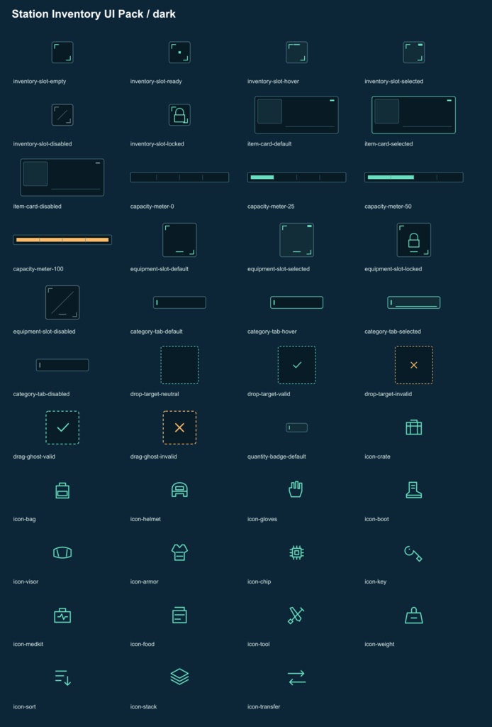 Station Inventory UI Pack v0.1.0|インベントリUI素材
