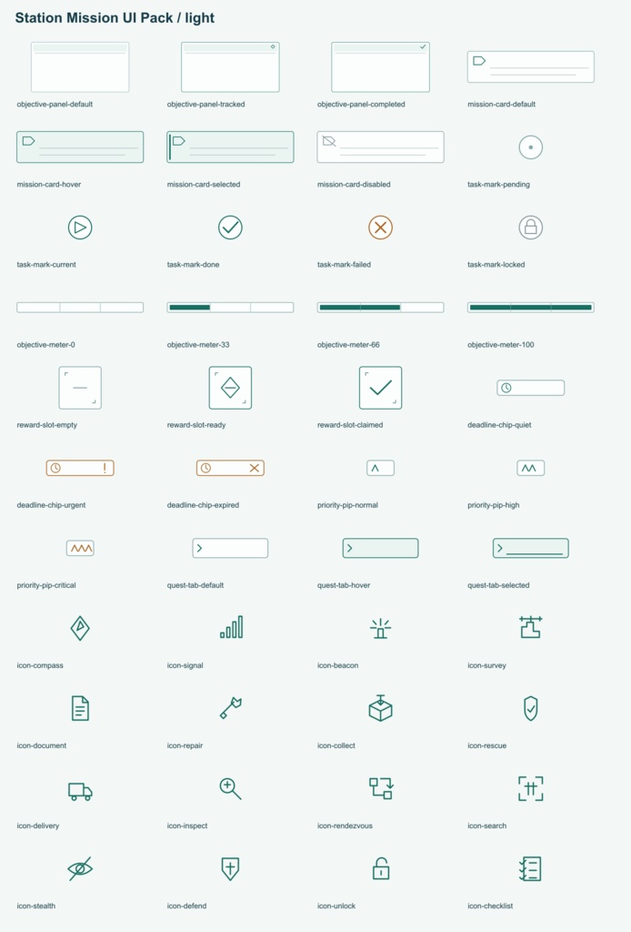 Station Mission UI Pack v0.1.1|ミッション・目標UI素材