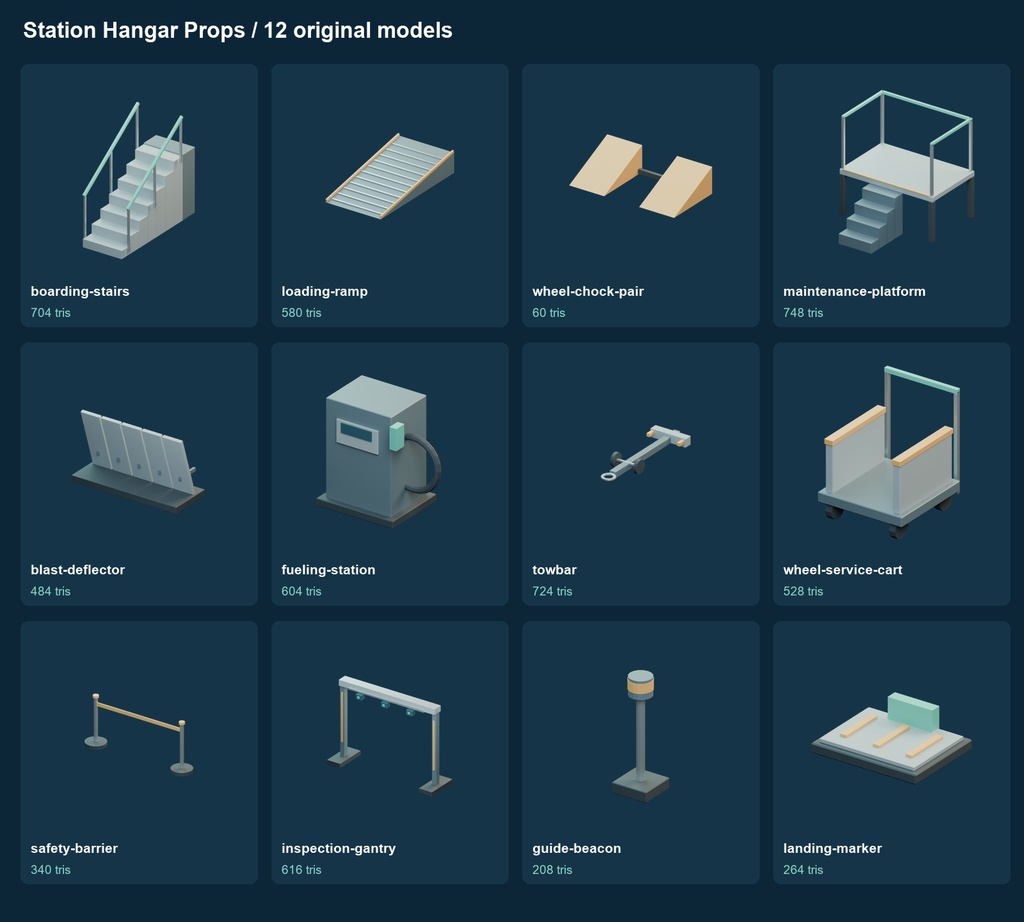Station Hangar Props v0.1.0|格納庫3D小物12種