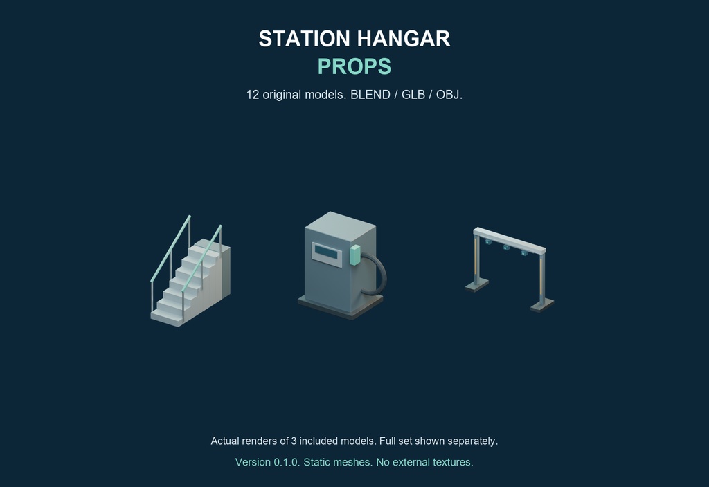 Station Hangar Props v0.1.0｜格納庫3D小物12種
