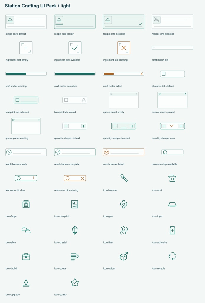 Station Crafting UI Pack v0.1.0|クラフト・製作UI素材