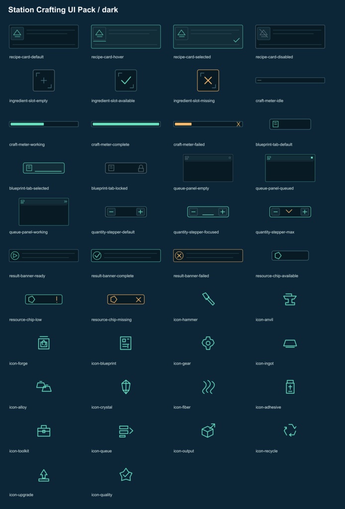 Station Crafting UI Pack v0.1.0|クラフト・製作UI素材