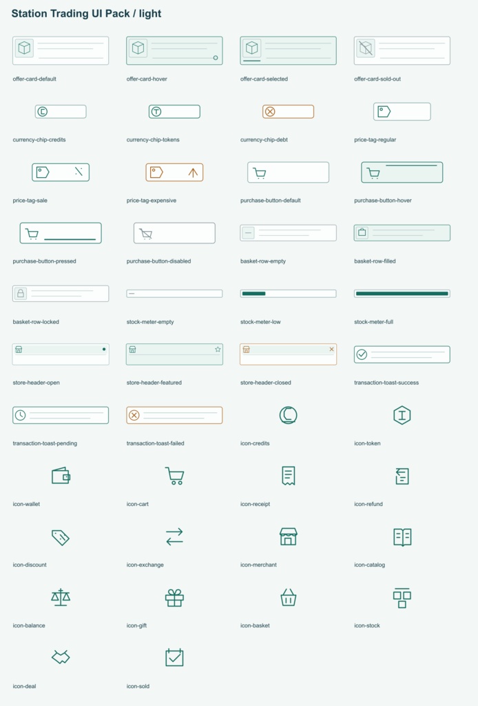 Station Trading UI Pack v0.1.0|ゲーム内ショップUI素材