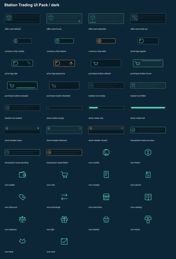 Station Trading UI Pack v0.1.0|ゲーム内ショップUI素材