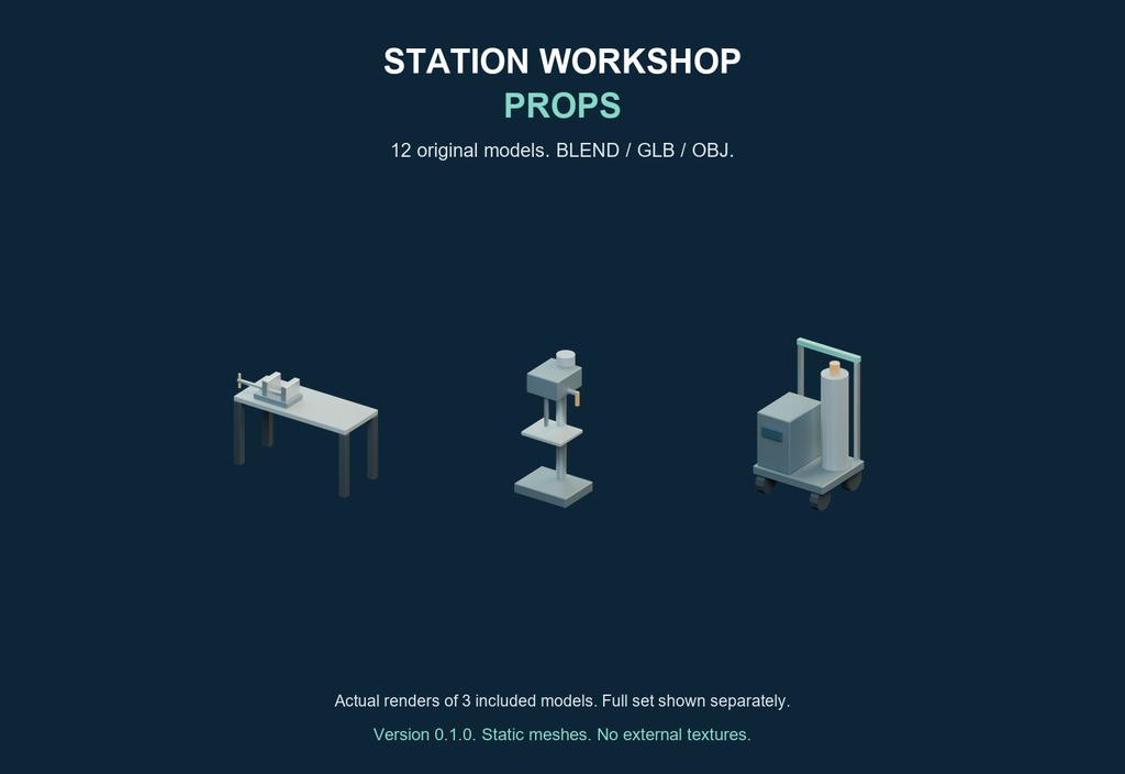 Station Workshop Props v0.1.0｜作業場3D小物12種