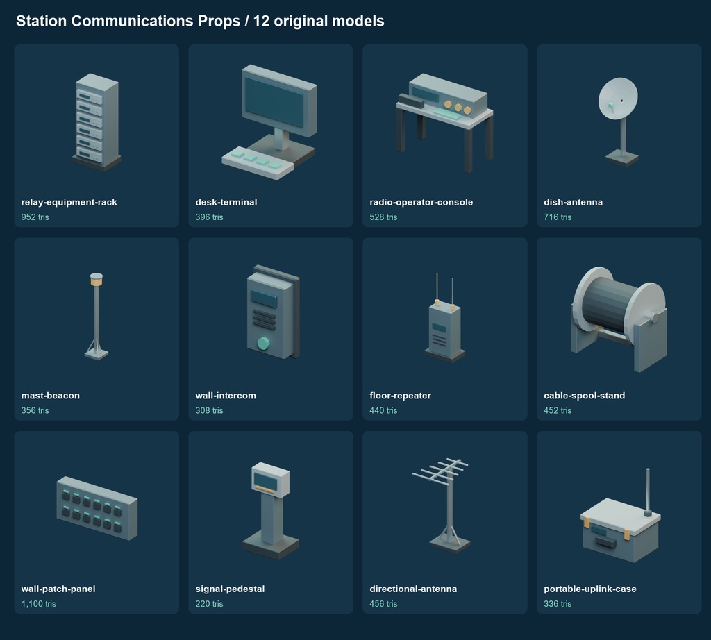 Station Communications Props v0.1.0|通信設備3D小物12種