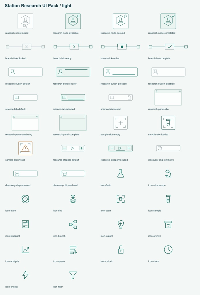 Station Research UI Pack v0.1.0|研究開発・技術ツリーUI素材