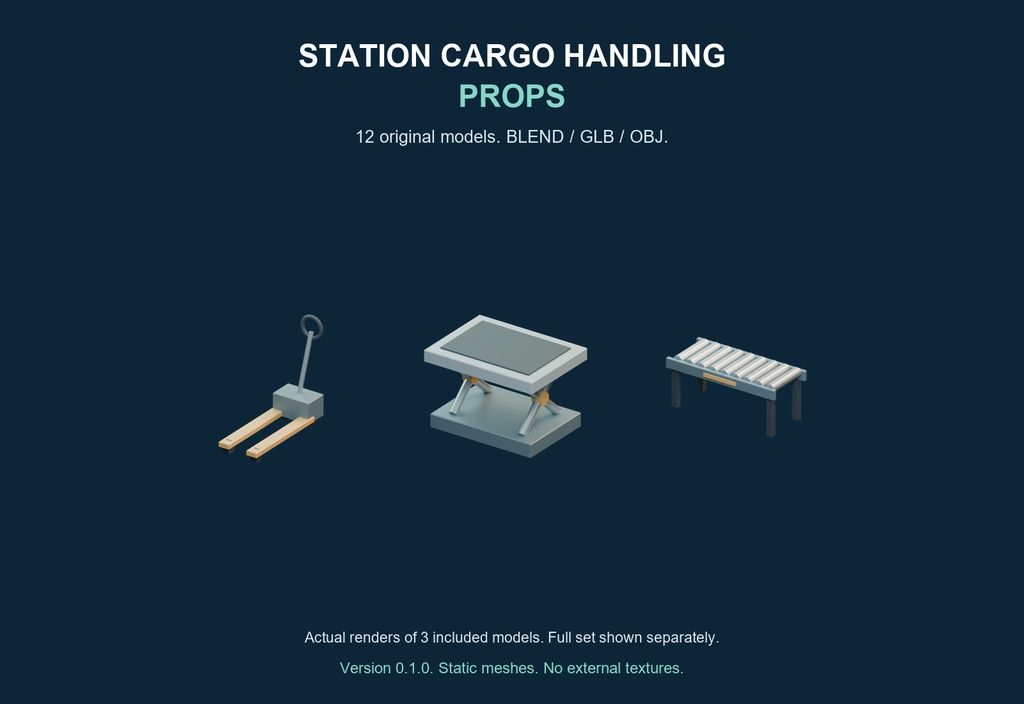 Station Cargo Handling Props v0.1.0|貨物搬送設備3D小物12種