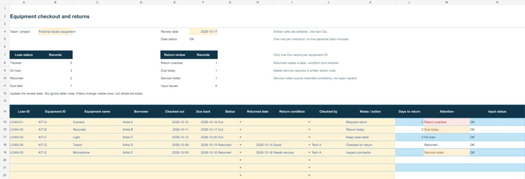 Equipment Checkout and Return Tracker v0.1.0|機材貸出・返却管理