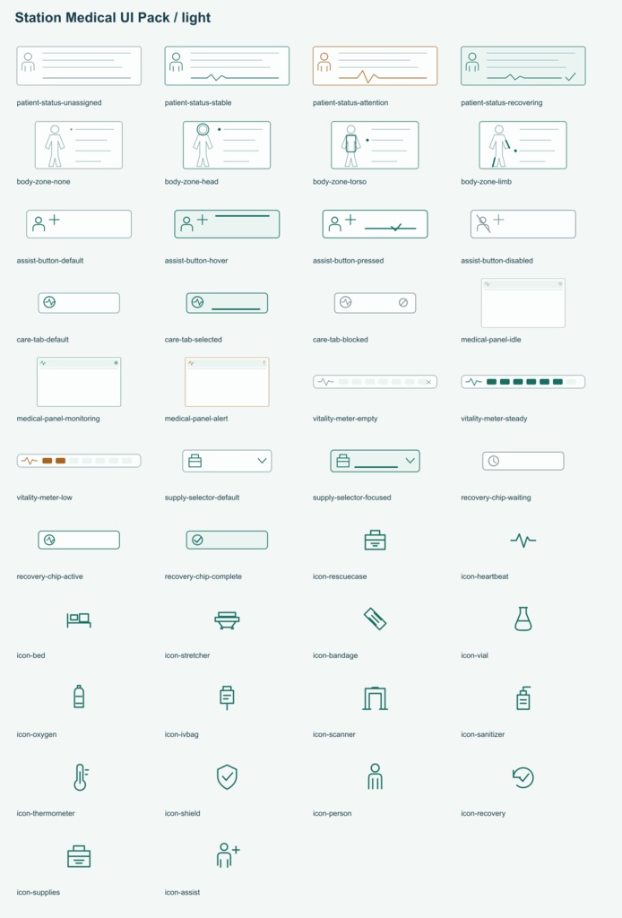 救護・状態表示UI素材|Station Medical UI Pack v0.1.0