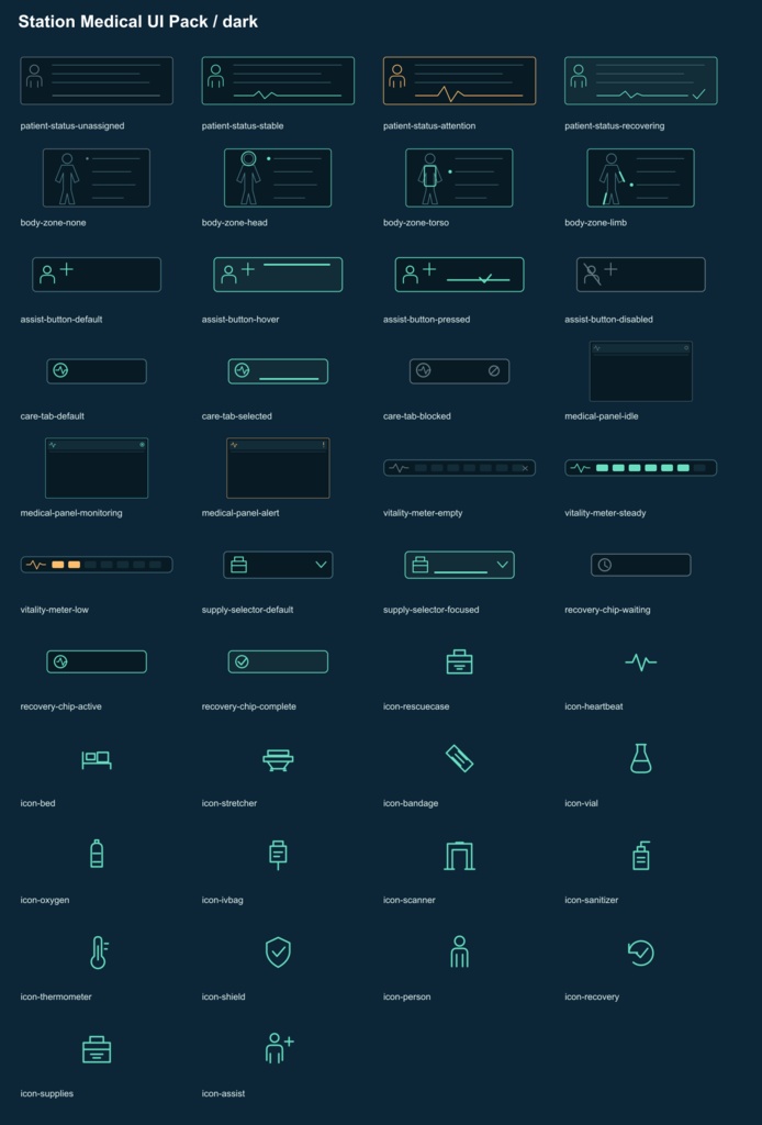 救護・状態表示UI素材|Station Medical UI Pack v0.1.0