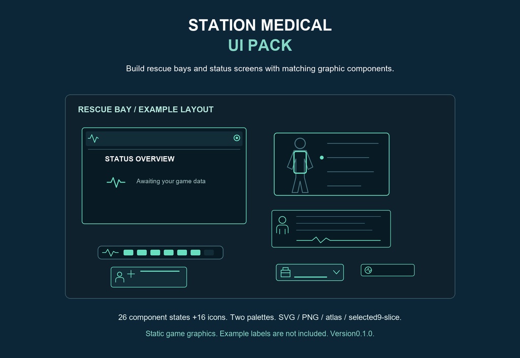 救護・状態表示UI素材｜Station Medical UI Pack v0.1.0