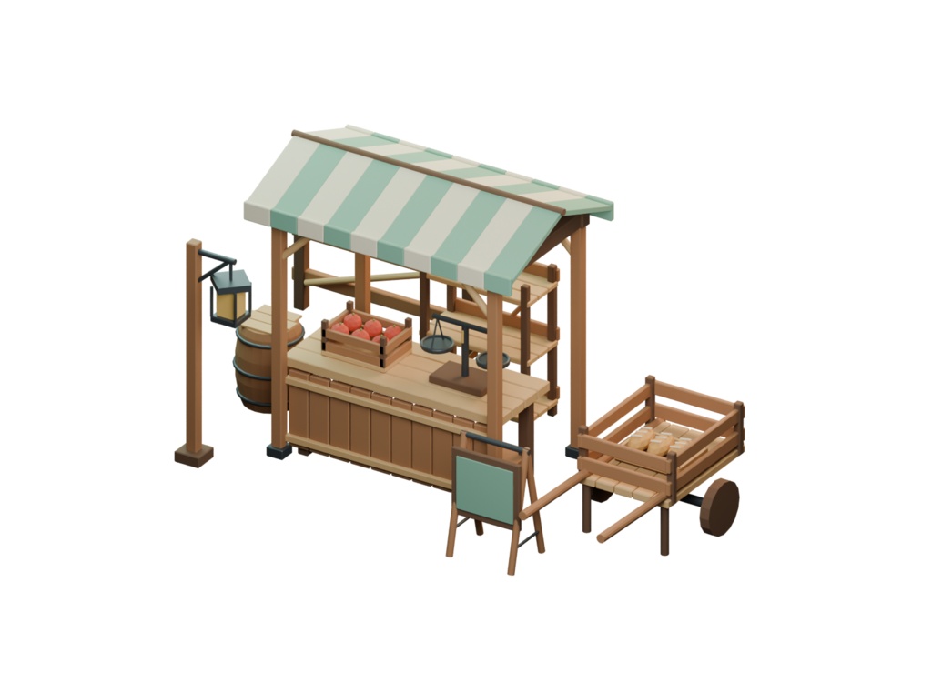 屋台・市場の3Dキット12種|Modular Market Stall Kit v0.1.0