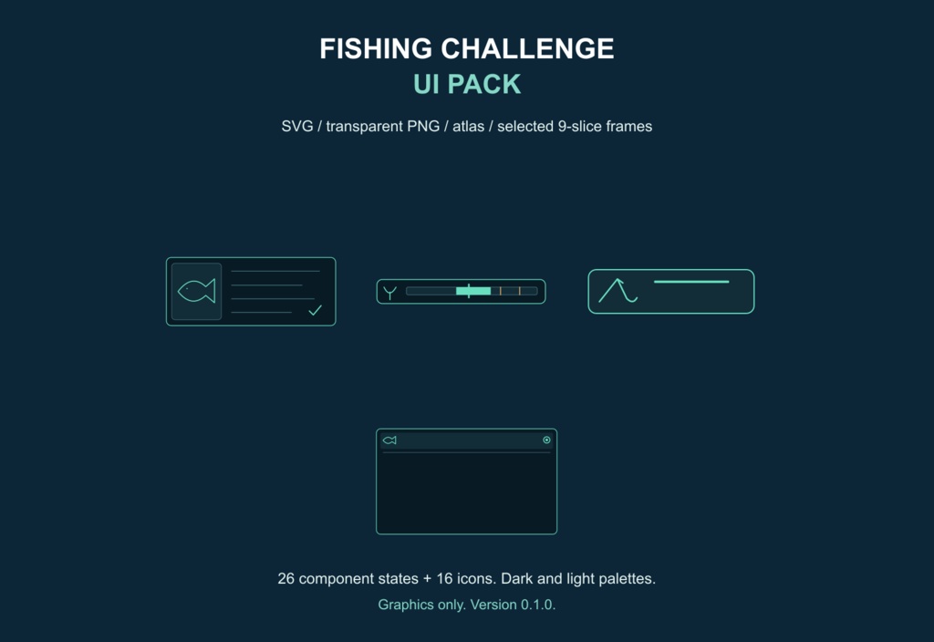 Fishing Challenge UI Pack v0.1.0｜釣りゲームUI素材