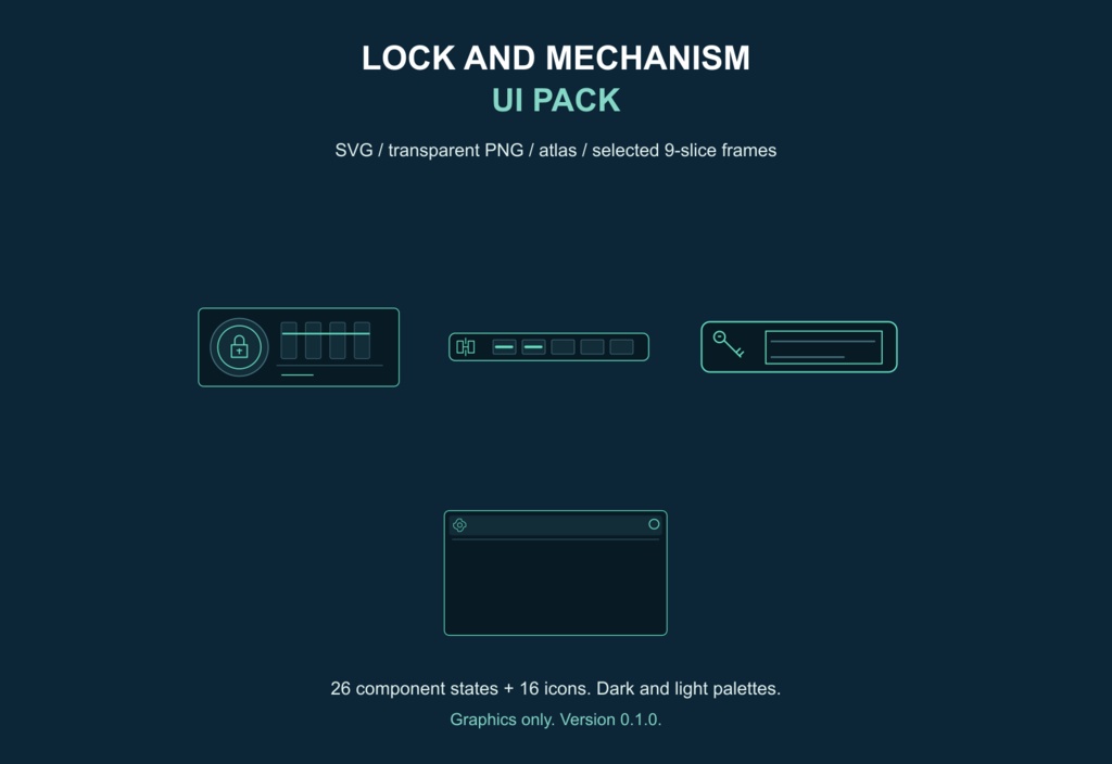 鍵・仕掛けパズルUI素材｜Lock and Mechanism UI Pack v0.1.0