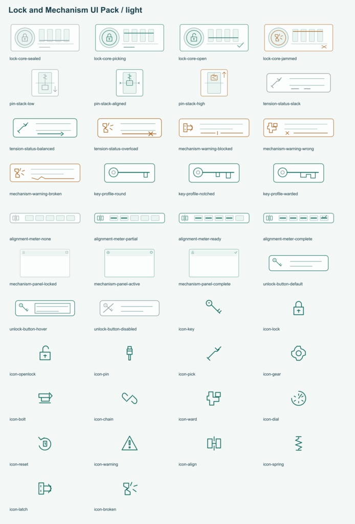 鍵・仕掛けパズルUI素材|Lock and Mechanism UI Pack v0.1.0