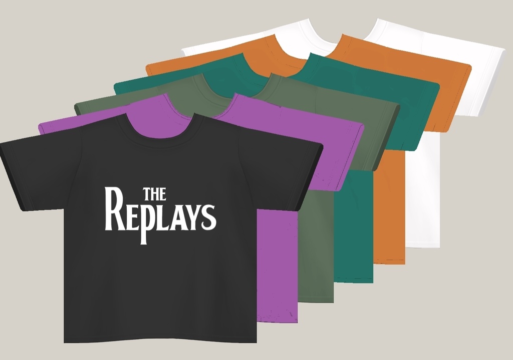 【VRoid用】The Replays B風ロゴ T-Shirts 6colorセット 