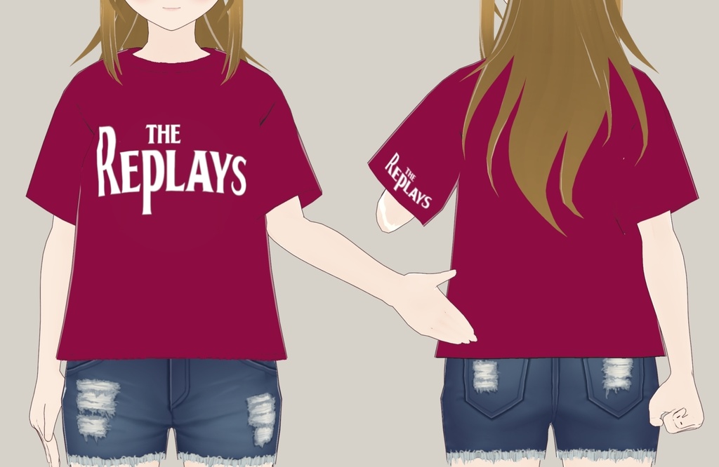 【VRoid用】The Replays B風ロゴ T-Shirts [ver.2] 7colorセット