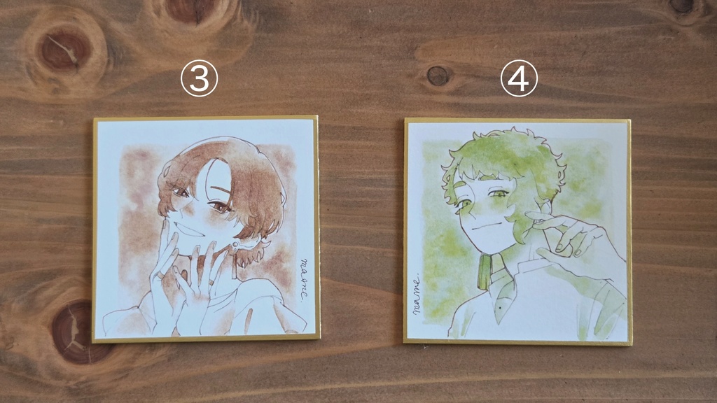 ミニ色紙　玄くんと洋くん