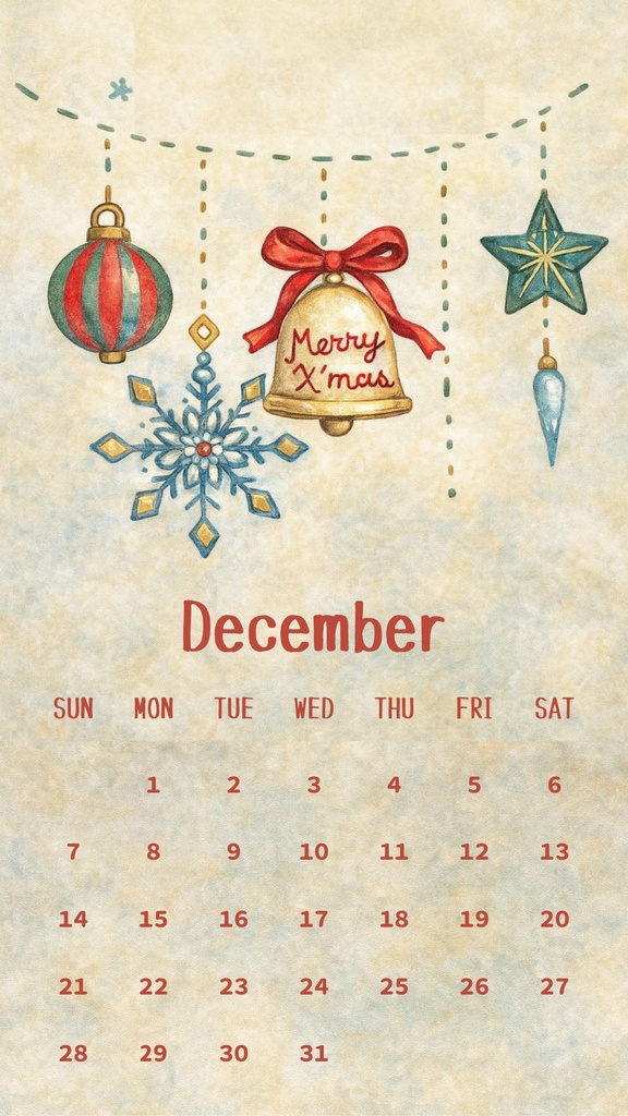 12月の壁紙カレンダー｜無料