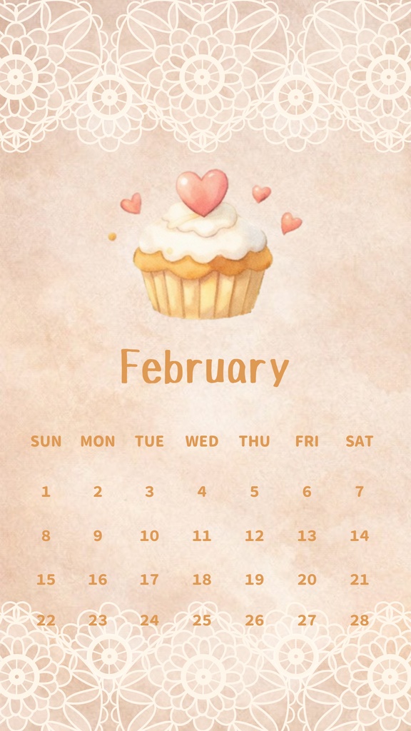 ２月の壁紙カレンダー｜無料