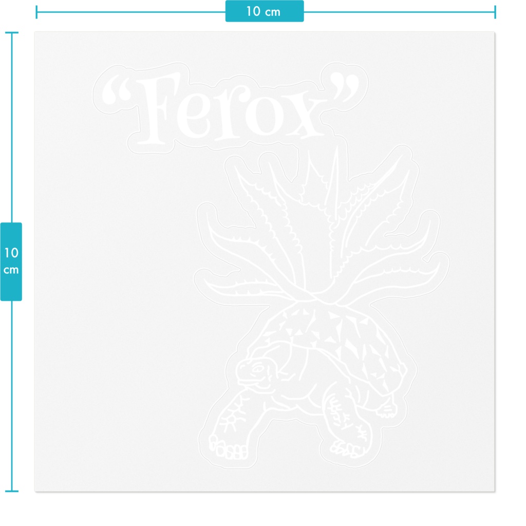 “Ferox” ステッカー (クリア)アガベ 白