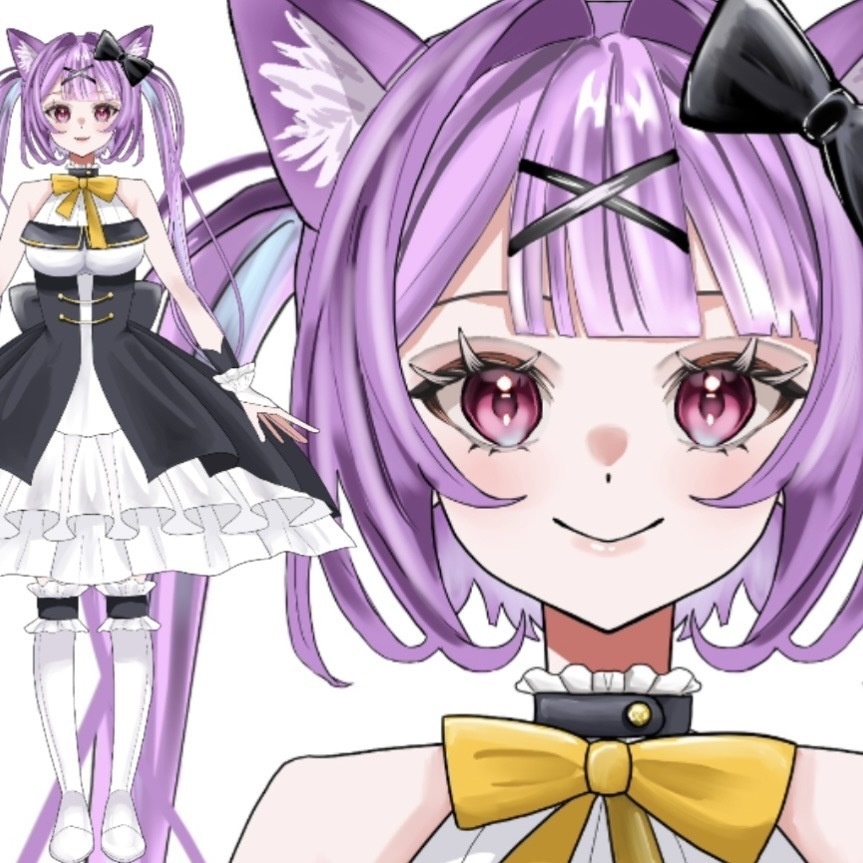 【VTuber汎用モデル】むらさきねこちゃん【Live2D】