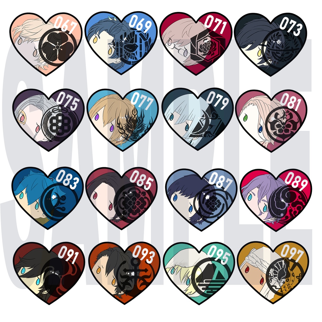 刀剣乱舞_ハートフレークシール