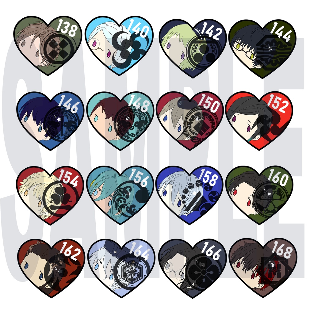 刀剣乱舞_ハートフレークシール